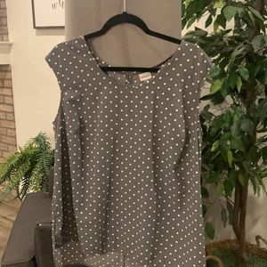 Grey and white Polka Dot Sleeveless Top